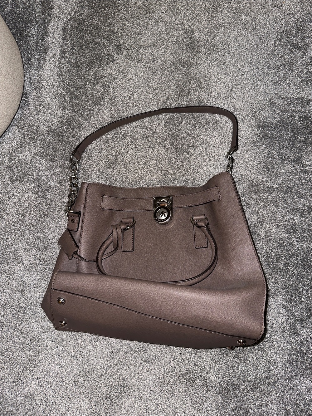 Michael Kors Taupe Leather Shoulder Satchel